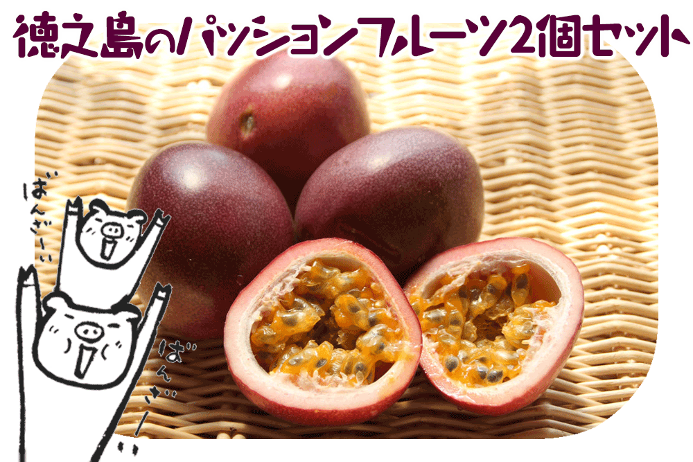 徳之島のパッションフルーツ2玉