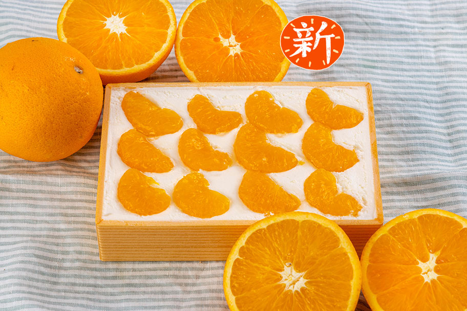 ｽﾌﾟｰﾝで楽しむ　国産みかんショートケーキ